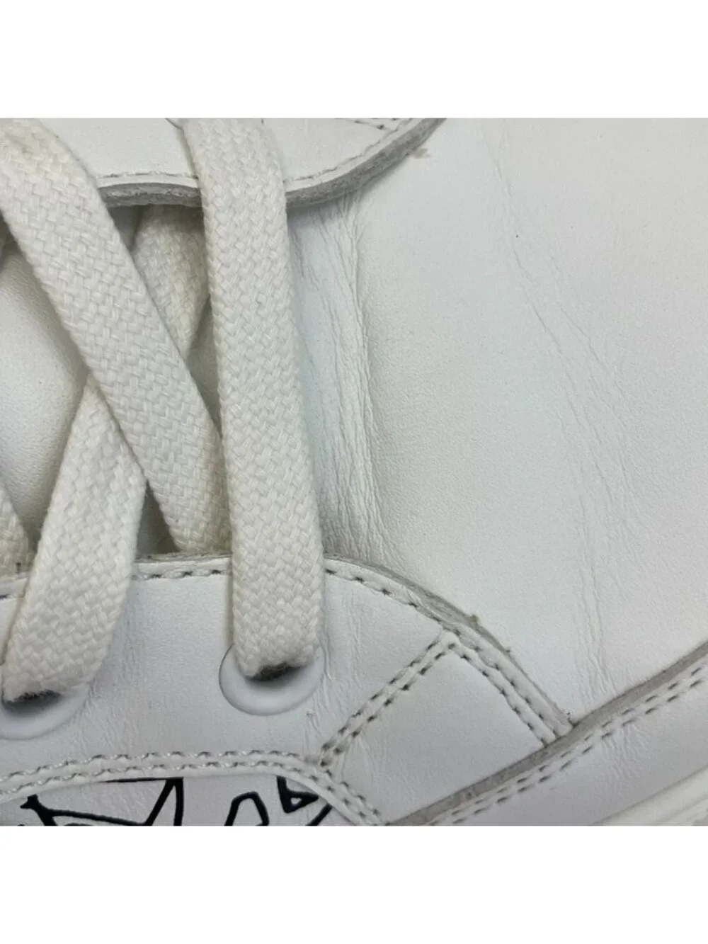 Hermes District Leather High Cut Sneakers White